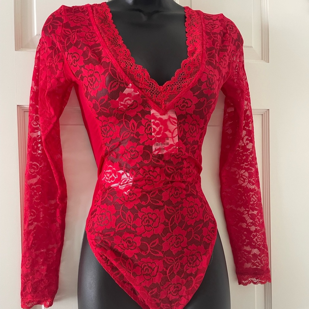H&M new w/tags sexy red lace bodysuit